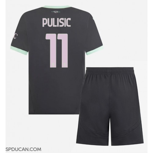 Dječji Nogometni Dres AC Milan Christian Pulisic #11 Rezervni 2024-25 Kratak Rukav (+ Kratke hlače)